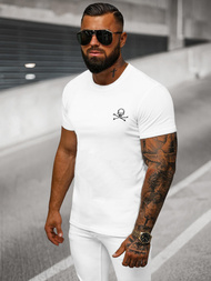T-shirt męski slim fit biały OZONEE NB/MT3049