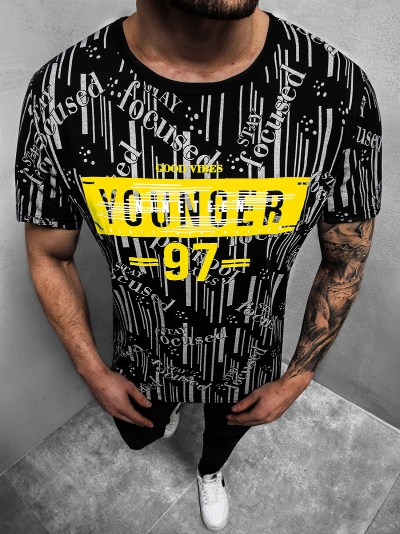 Футболка чоловіча Чорна OZONEE JS/KS1993Z