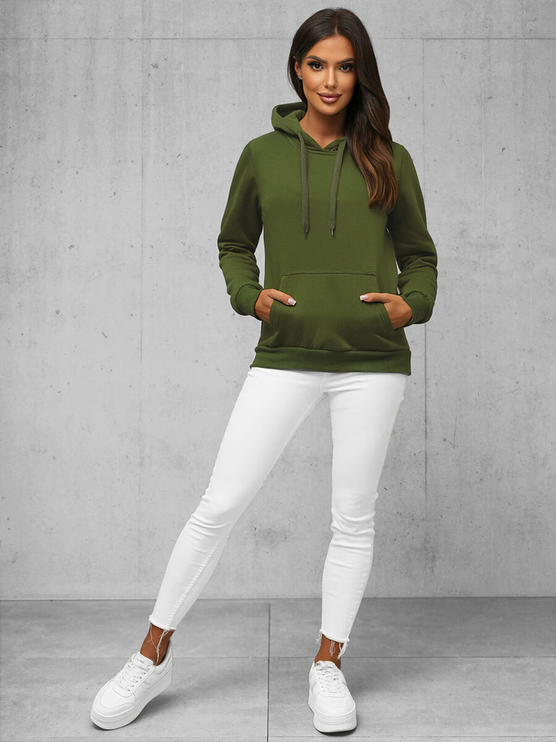 Bluza z kapturem damska khaki OZONEE JS/W02Z