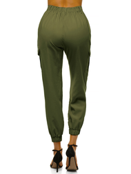 Spodnie damskie joggersy khaki OZONEE O/HM005