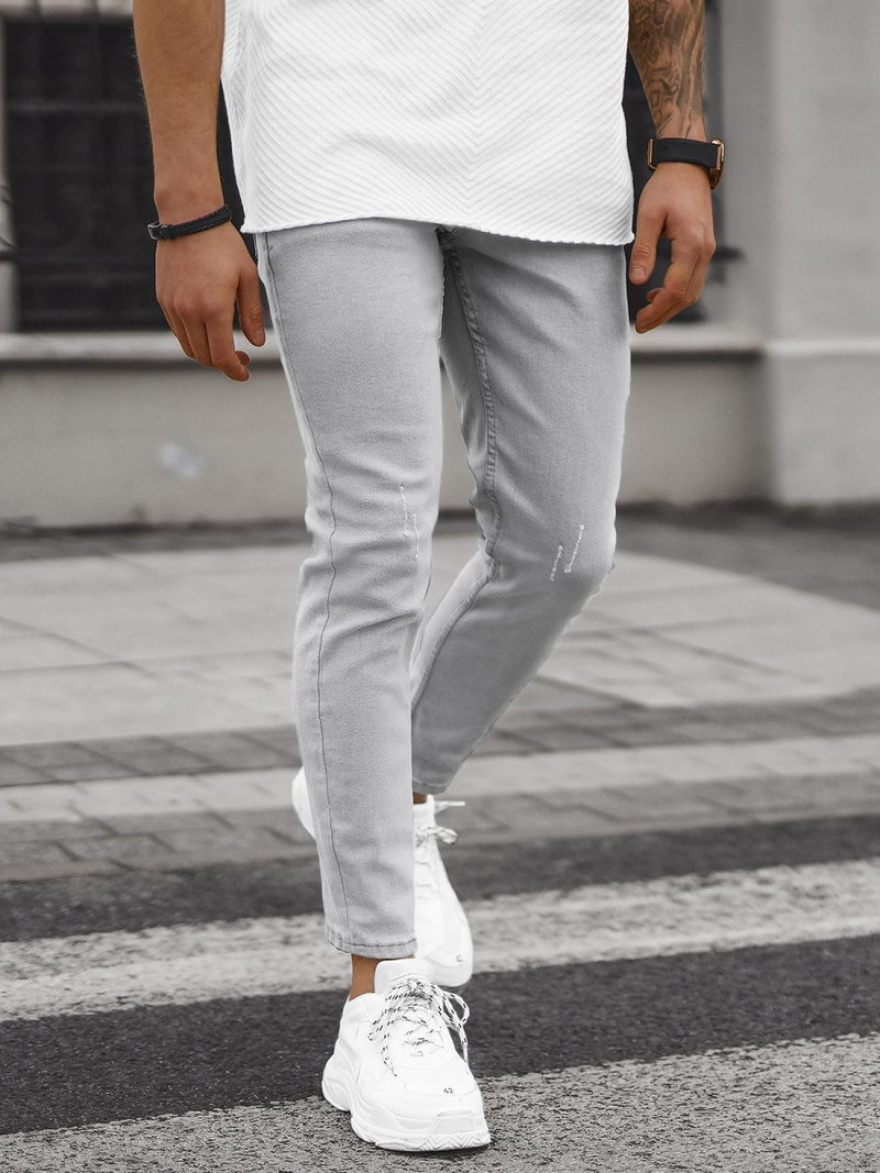 Spodnie jeansowe męskie szare OZONEE DO/2438