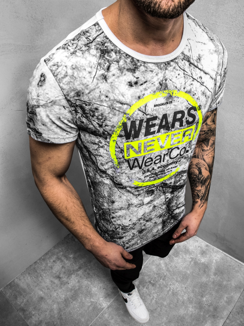 T-Shirt męski biały OZONEE JS/SS10925Z