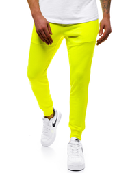 Spodnie dresowe męskie żółte-neon OZONEE G/11129