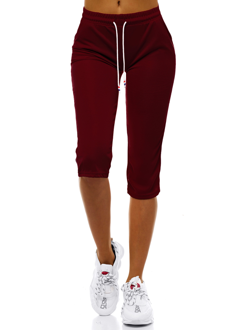 Spodnie dresowe krótkie damskie bordowe OZONEE JS/1021/B13