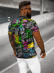 T-shirt męski czarny OZONEE JS/8T1202/3