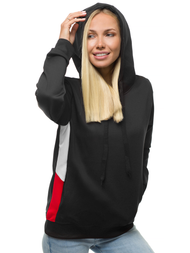 Bluza z kapturem damska czarna OZONEE JS/JK88125/3
