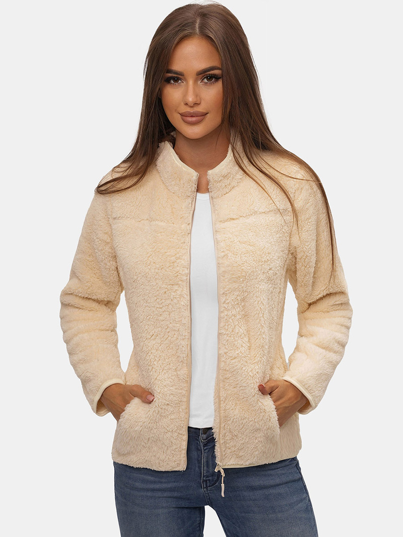 Bluza rozpinana damska beżowa/2 OZONEE JS/HH006/34Z