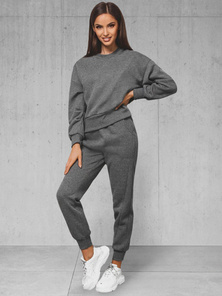 Komplet dresowy oversize dwuczęściowy damski grafitowy OZONEE JS/8C71/5