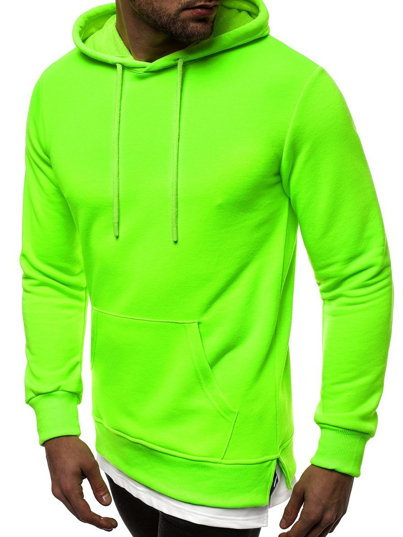 Bluza z kapturem męska zielona-neonowa OZONEE MACH/3120