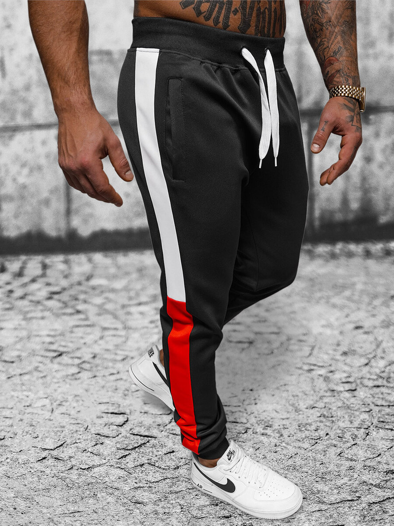 Spodnie dresowe męskie czarne OZONEE JS/JK99113