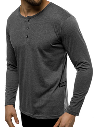 Longsleeve męski bez nadruku grafitowy OZONEE O/1114