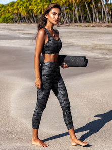 Komplet sportowy dwuczęściowy damski czarny OZONEE O/XL016/1Z