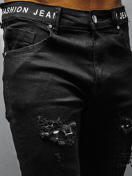 Spodnie jeansowe męskie czarne OZONEE O/TF061