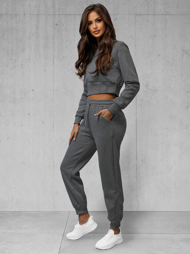 Жіночий спортивний костюм з двох частин графіт OZONEE JS/8C78/5Z