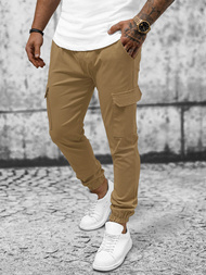 Spodnie męskie chino joggery camelowe OZONEE O/P4051