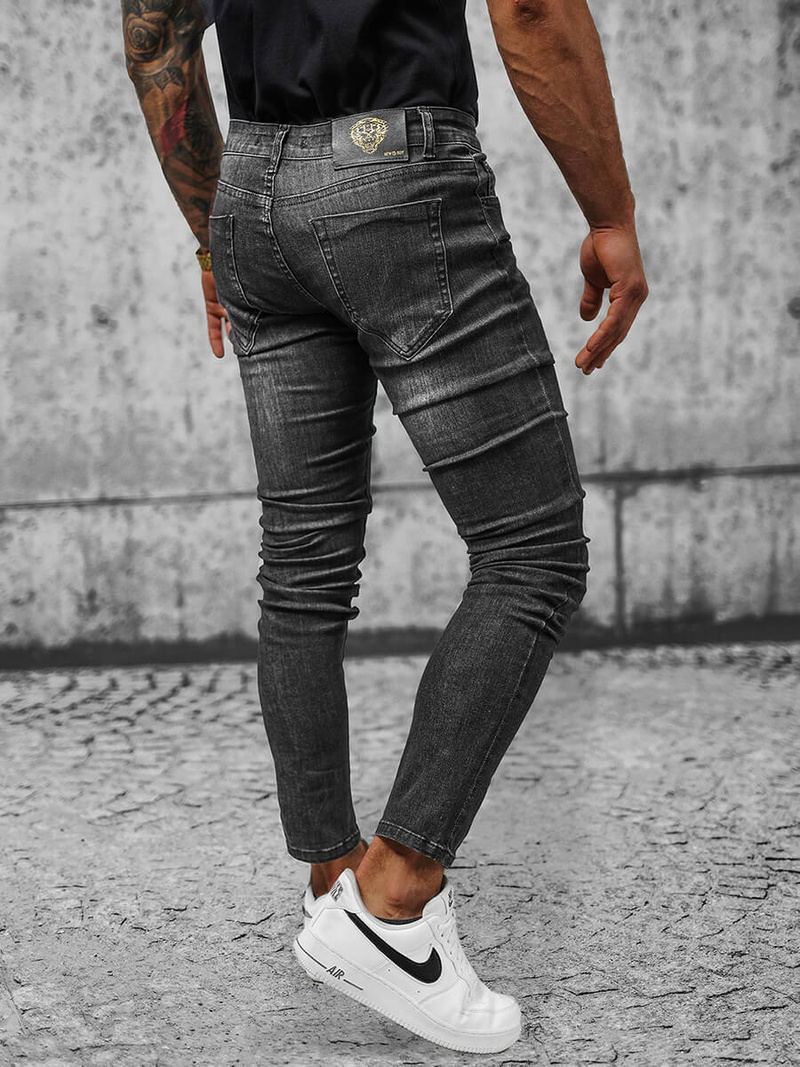 Spodnie jeansowe męskie czarne OZONEE NB/MP0141N