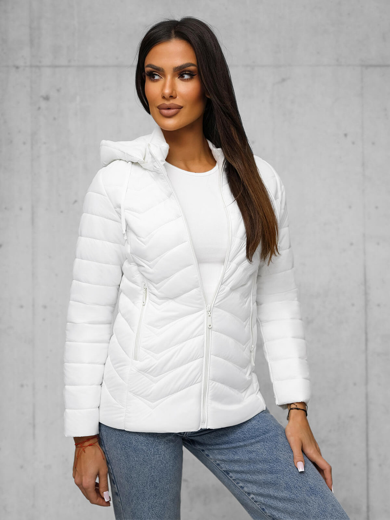 Kurtka damska pikowana biała OZONEE JS/16M9238/281