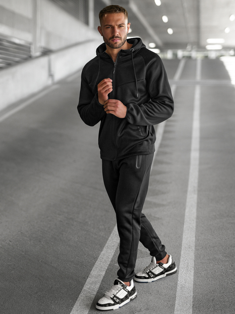 Спортивний костюм чоловічій чорний OZONEE JS/8C1967/3