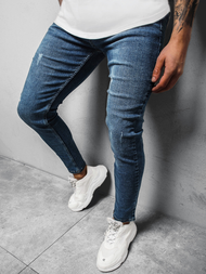 Spodnie jeansowe męskie ciemno-niebieskie OZONEE DP/697/1