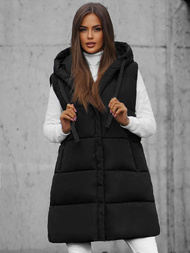 Стьобаний жіночий жилет чорний OZONEE O/81266Z