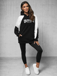 Bluza z kapturem oversize czarna OZONEE O/SWE23027