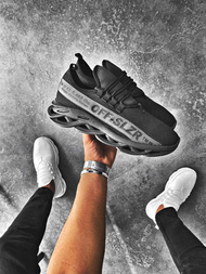 Sneakersy czarno-grafitowe OZONEE O/513