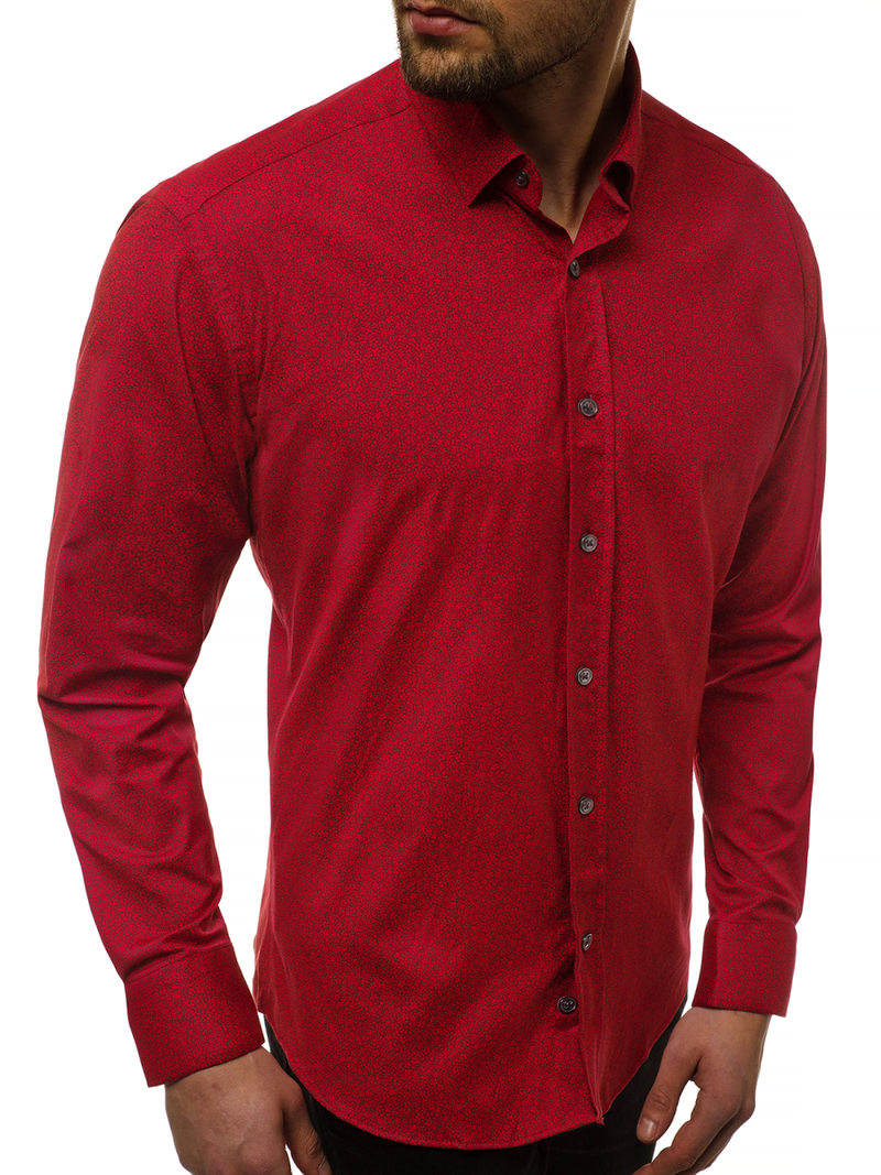 Koszula męska czerwona OZONEE B/K59