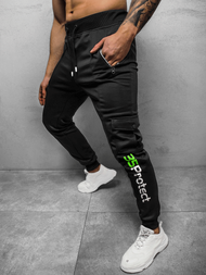 Spodnie dresowe męskie czarne OZONEE JS/K10278