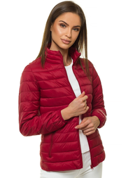 Kurtka przejściowa damska pikowana bordowa OZONEE JS/20311