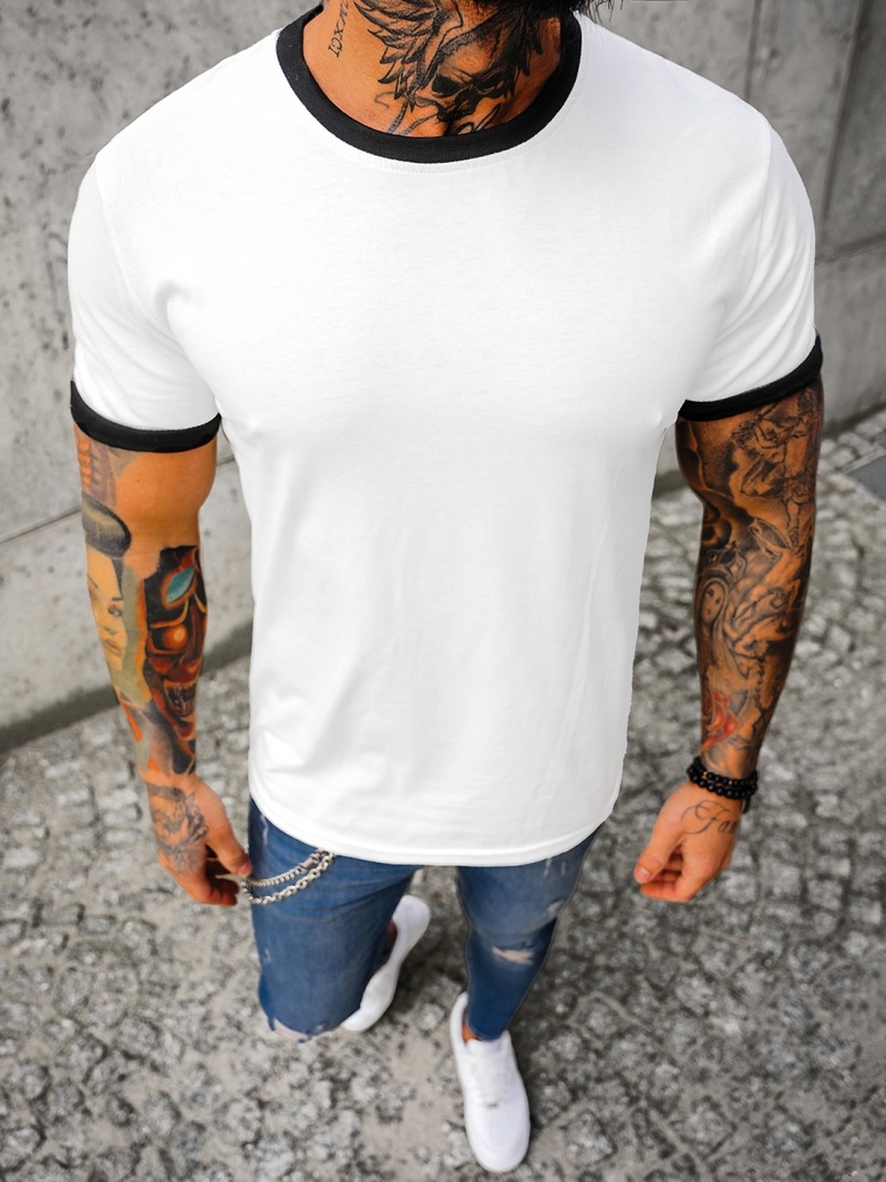 T-shirt męski biały OZONEE JS/8T83/1