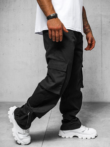 Spodnie męskie cargo wide leg czarne OZONEE O/G3016Z