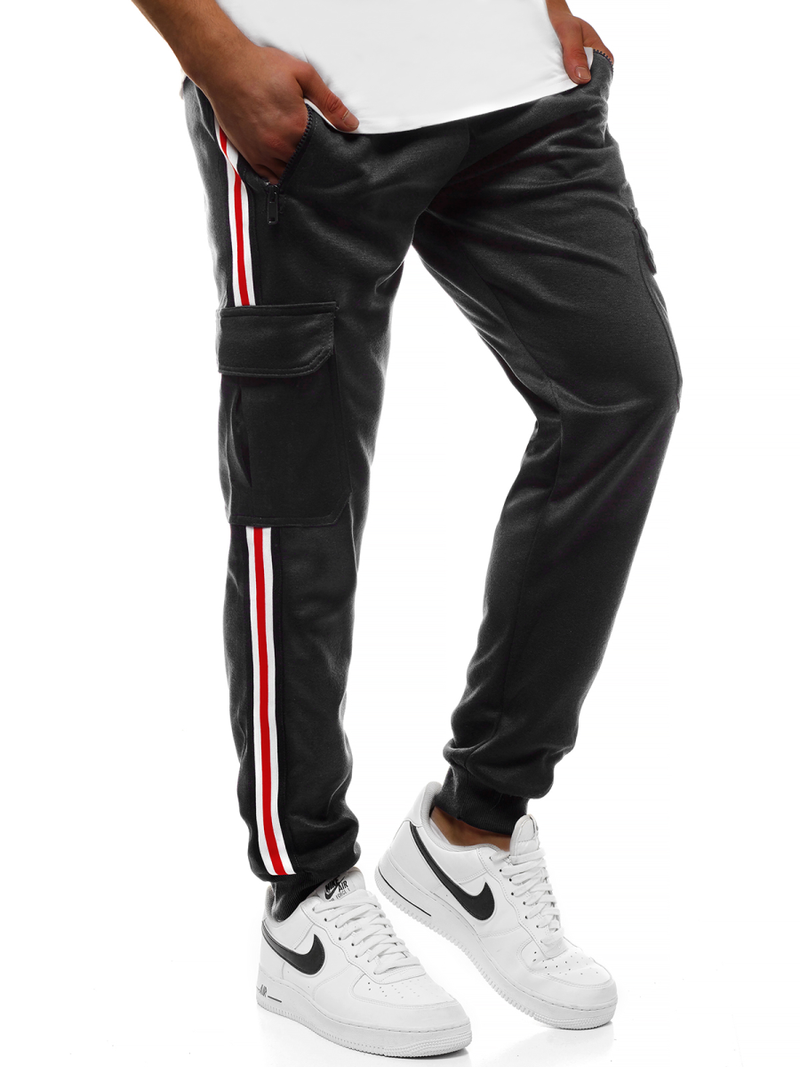 Spodnie dresowe męskie czarne OZONEE JS/JZ11009