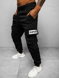 Spodnie dresowe męskie czarne OZONEE O/HS7050