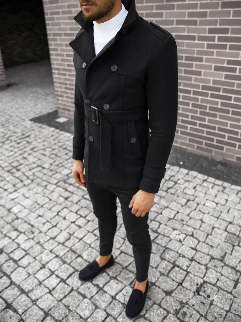 Пальто чоловіче темний Чорний OZONEE O/5627