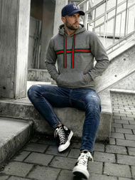 Bluza z kapturem męska grafitowa OZONEE JS/8B1735/5Z