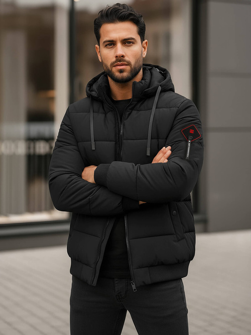 Kurtka zimowa męska pikowana czarna OZONEE JS/31M5031/392Z