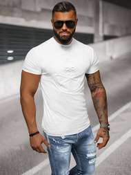 T-shirt męski slim fit biały OZONEE NB/MT3103