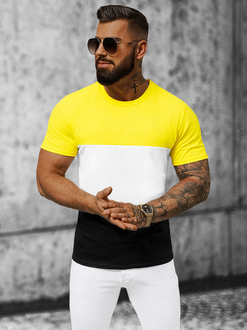 T-shirt męski żółty OZONEE JS/8T90/1Z