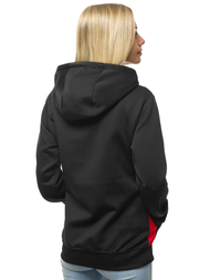 Bluza z kapturem damska czarna OZONEE JS/JK88125/3