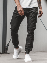 Spodnie męskie chino joggery czarne OZONEE O/11103