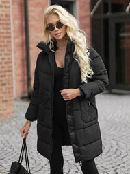 Kurtka zimowa damska pikowana czarna OZONEE JS/16M9302/392Z