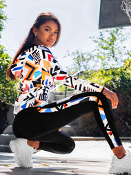 Жіночий спортивний костюм з двох частин Кольоровий OZONEE O/20681Z