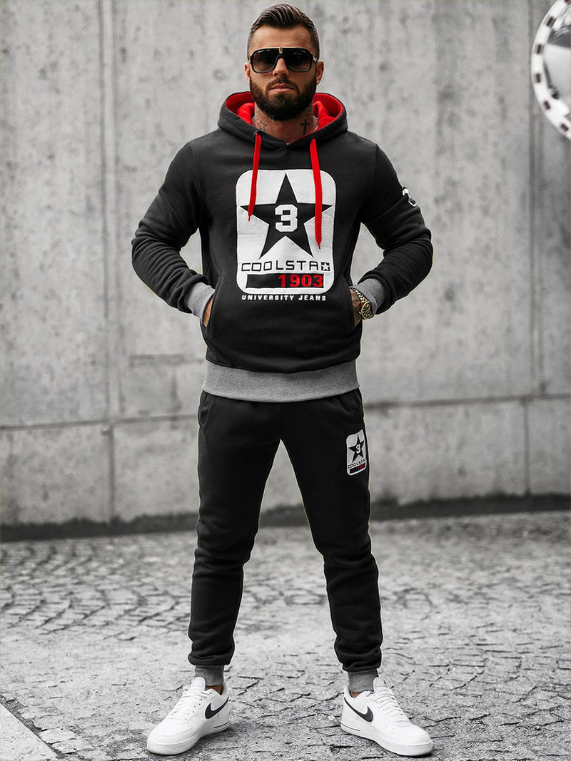 Komplet dresowy męski czarny OZONEE JS/8C59/3