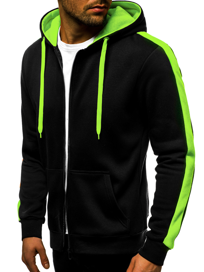 Толстовка чоловіча Чорно-сірувато-зелений OZONEE JS/2015