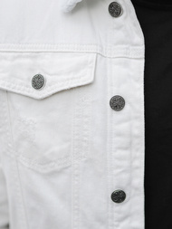 Kurtka męska jeansowa sherpa biała OZONEE NB/MJ541Z