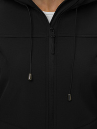 Kurtka softshell damska z kapturem czarna OZONEE JS/HD182/1