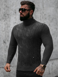 Sweter męski golf grafitowy OZONEE NB/MM6012/3Z