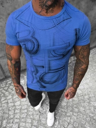 T-Shirt męski niebieski OZONEE O/T132/17