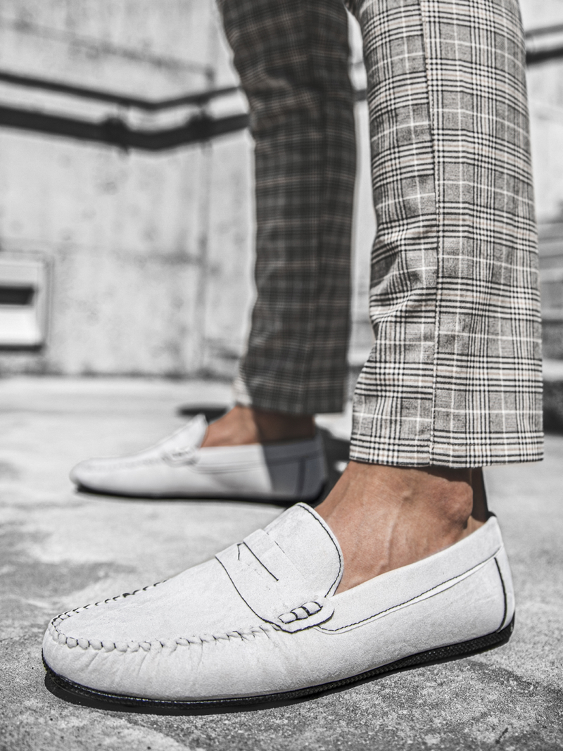 Buty męskie slip on jasno-szare t/125