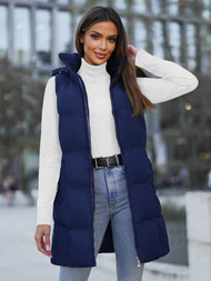 Стьобаний жіночий жилет tемно-cиня OZONEE JS/M721/215Z